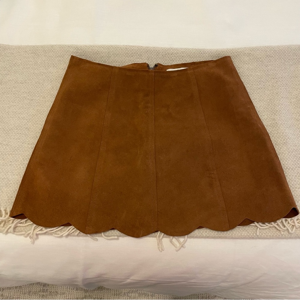 NWOT Joie - "Beale" Camel Suede Mini Skirt - Size XS